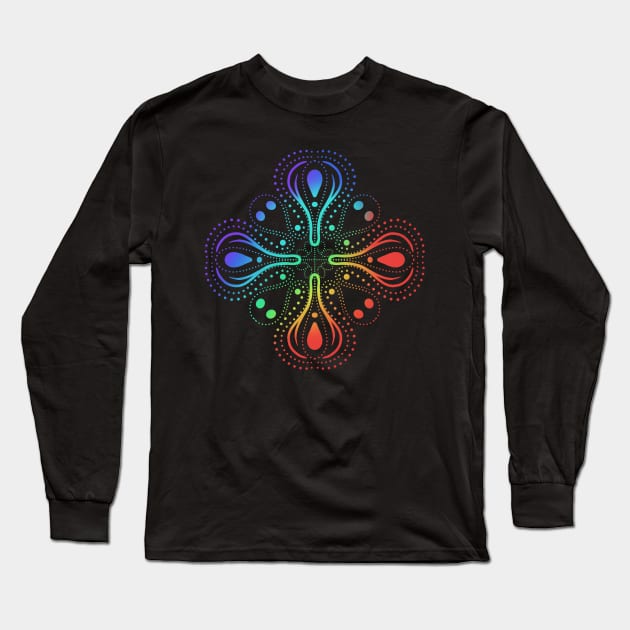 Trippy Mandala Pattern Long Sleeve T-Shirt by nataliesnow24